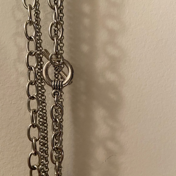 Multi strand necklace in silver tone and rhodium coating NWOT - Picture 3 of 6